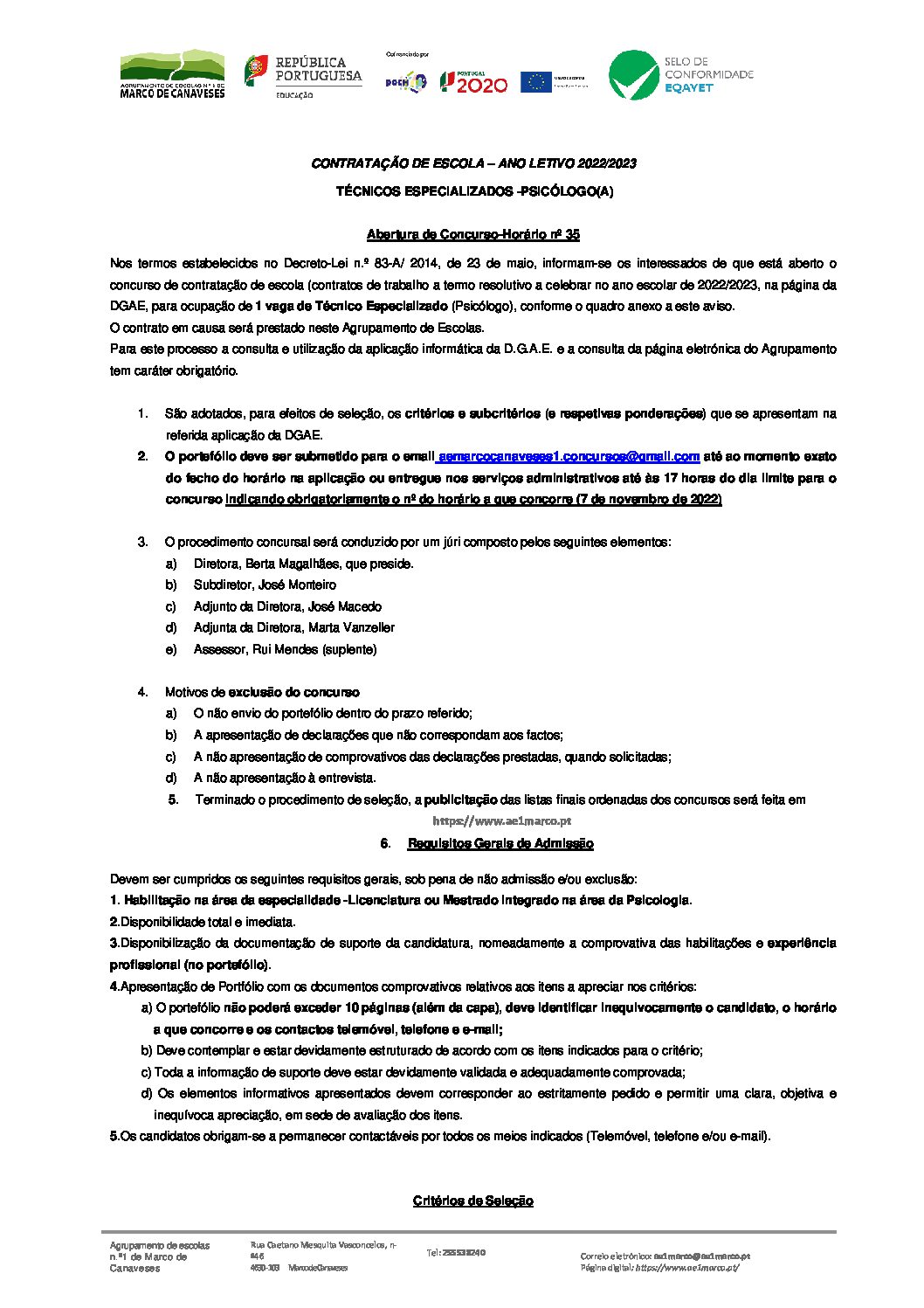 AVISO horário 35 – psicólogo