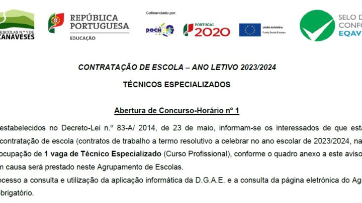 2023-24 – Aviso de abertura-Horário 1
