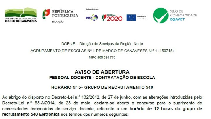 Aviso abertura horário 6-GR 540