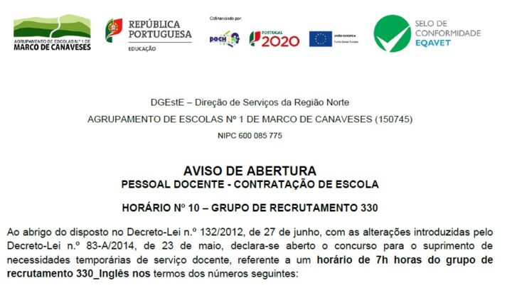 Aviso abertura horário-10 grupo recrutamento- 330