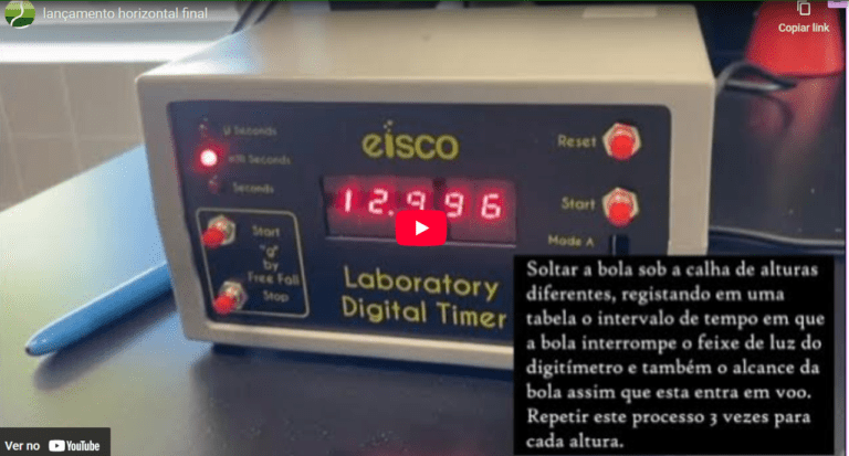 Clube das Ciências – Lançamento horizontal