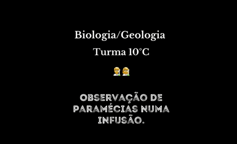 Observação de paramécias numa infusão – 10ºC